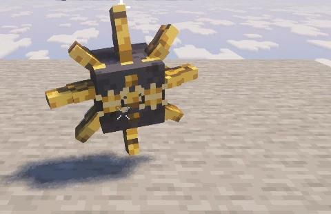 Shiny Arcane Solrock, with a dark body and gold rays, on the test platform.