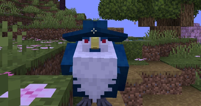 Ordinary Honchkrow with its original hat brim and visible red eyes, without sunglasses.